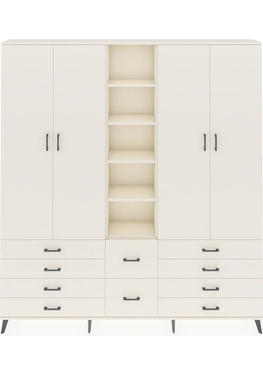 Arges Dolap 9 Raflı 10 Çekmeceli 2 Askılı 220x30x243 Aytaşı-aytaşı/aytaşı Aytası/aytası