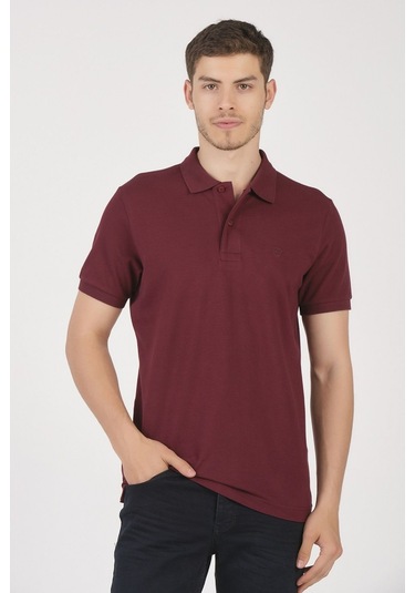 Classıc Pamuk Regular Comfort Erkek Polo Yaka Tişört Koyu Bordo