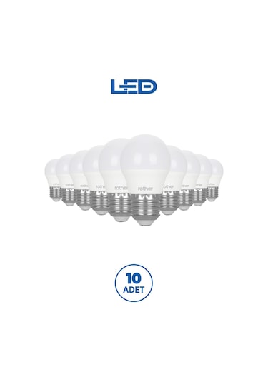 Rtl09101-10 Rother G45 Led Ampul 6w E27 470 Lümen 6500k Beyaz Işık Enerji Tasarruflu Ampul 10 Adet
