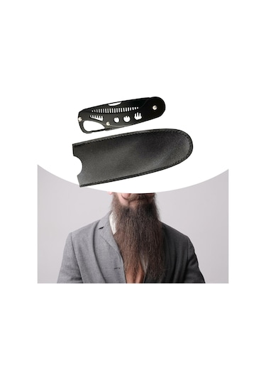 Homyl Katlanır Sakal Tarağı Paslanmaz Çelik Taşınabilir Cep Saç Tarağı