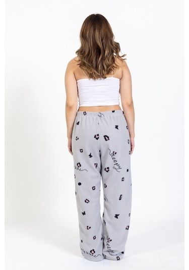 Kadın Polar Kışlık Eşofman Alt Waynap Polar Alt- Gri