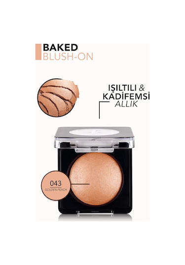 Flormar Işıltılı Fırınlanmış Allık - Baked Blush-On - 043 Golden Peach - 8682536051439