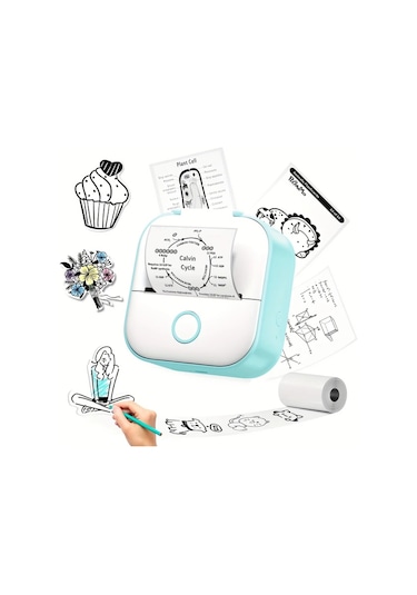 Gateesat Phomemo T02 Yeşil Mini Fotokopi Kablosuz Yazıcı Ev Ofis Okul