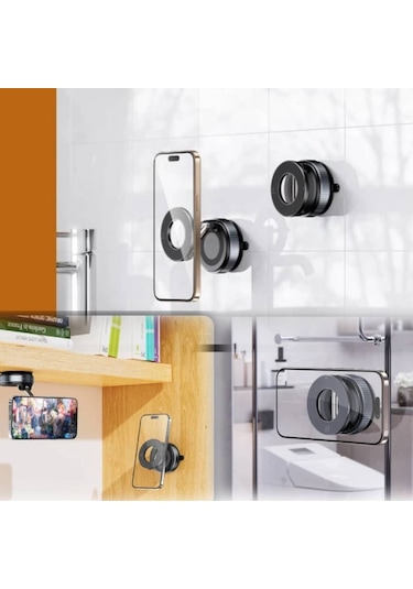 Manyetik Vakumlu Katlanır Araç Telefon Tutucu Ayna-cam-araba Magsafe Araç Tutucu X68 1