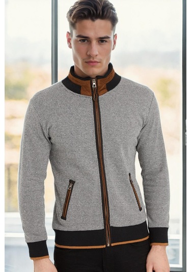 1021 Dewberry Erkek Sweatshırt-koyu Diagonal Siyah Koyu Diagonal Siyah