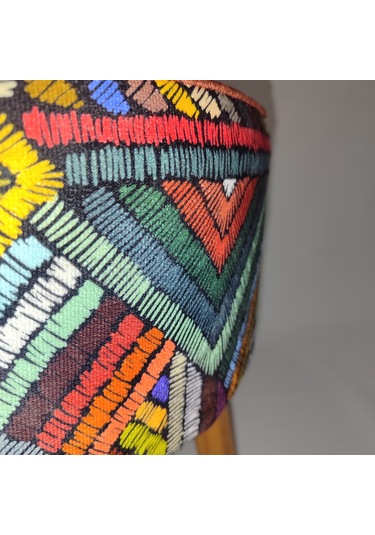 Puf Koltuk Tabure - Etna Gökkuşağı Turuncu Kiremit