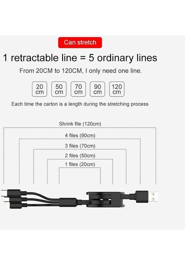 Usams 3 İn 1 Usb C Hızlı Şarj Kablosu