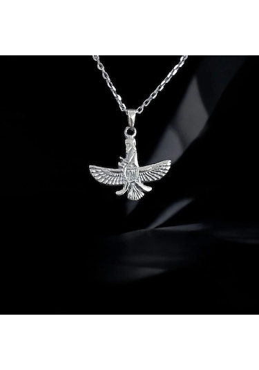 925 Ayar Gümüş Küçük Boy Ahura Mazda Kolye Gümüş