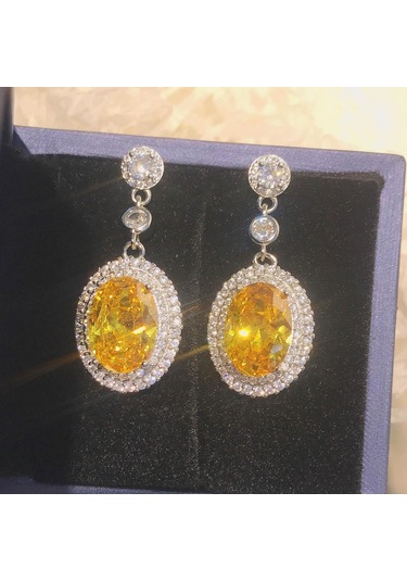Pembe Gerçek S925 Gümüş Ayar Safir Damla Küpe Kadınlar Için Aretes De Mujer Topaz Takı Taş Küpe Kadın Orecchini