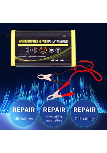 Ranyeek 12v 6a Akıllı Tamir Edici Akü Şarj Cihazı, Otomobil Motosiklet, Kurşun Asit Akü, Avrupa Şarjı 110-240v