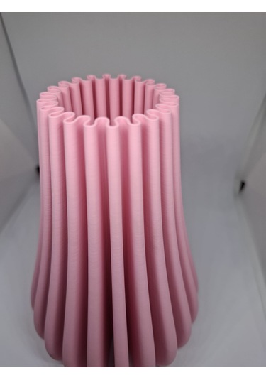 Spiral Vazo - 15 Cm Pembe
