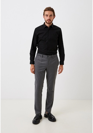 Erkek Gömlek Uzun Kol Siyah Slim Fit Ncs Jeans 7821 Siyah