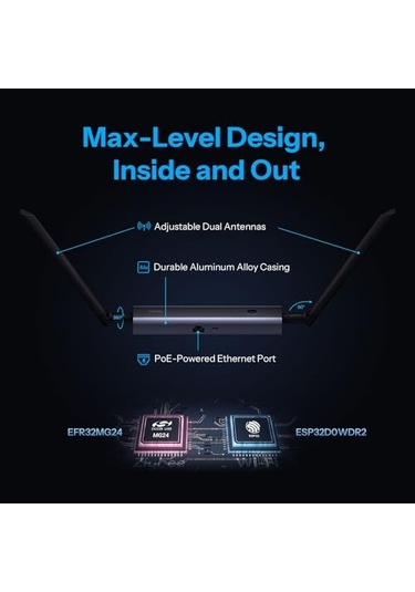 Zigbee/thread Poe Dongle Max, Ethernet, Wi-fi Ve Usb Bağlantılarını Katkı Sağlar, Efr32mg24&efr32d0 İle Zigbee Ağ