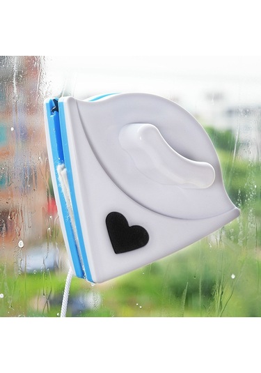 Sones Çift Taraflı Cam Pencere Temizleyici Üçgen Çok İşlevli Manyetik Cam Temizleyici Beyaz