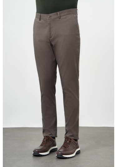 Koyu Haki Düz Armürlü Pamuklu Yan Cep Comfort Fit Casual Pantolon 1003245164 Koyu Haki