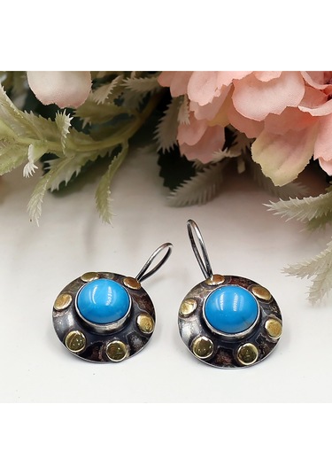 Firuze Taşlı Otantik Set Rose Gold - Gümüş