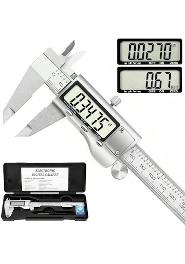 Paslanmaz Çelik Dijital Göstergeli Kumpas 150mm Kalınlık Ölçer