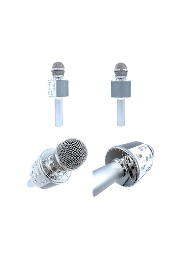 Mufunye Gümüş Karaoke Bluetooth Mikrofon,
