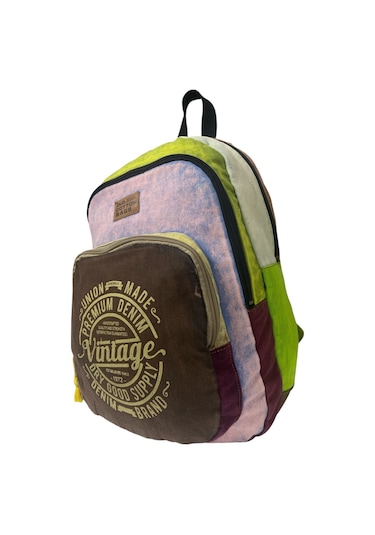 Old Cotton Cargo Kaliteli Renkli Vintage Disayn Sırt Gezi Okul Seyahat Çantası 30 Cm X 42 Cm Kahverengi