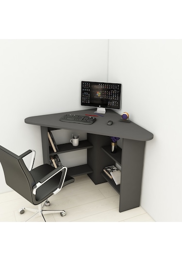 Arnetti Köşe Çalışma Masası Corner Ofis Masası Antrasit