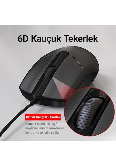 DM K11 USB Kablolu İngilizce Q Klavye ve Mouse Seti