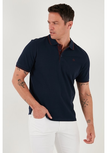 Buratti Pamuklu Slim Fit Şerit Detaylı Düğmeli Polo Yaka 5'Li Paket Erkek T Shirt 5902118S5 Siyah-Lacivertbordo-Beyaz-Vişnebeyaz-Haki