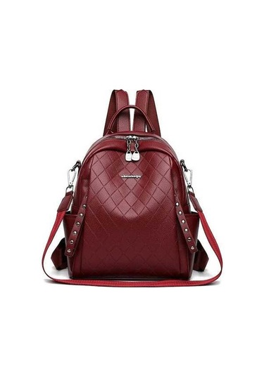 Willowhaven Kadın Sırt Çantası - Kırmızı - Trendy Desen Kırmızı