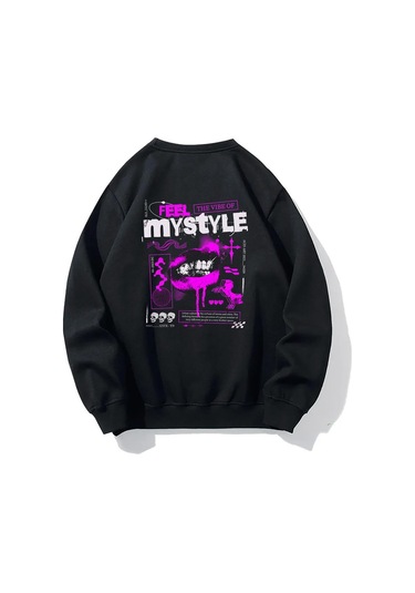 Brz Collection Unisex Oversize Feel Mystyle Sweatshirt-siyah Siyah