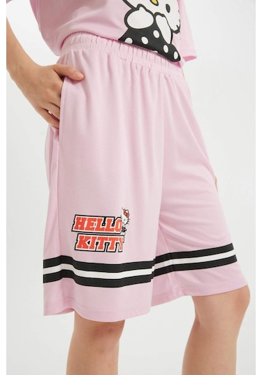Defacto Coool Hello Kitty Loose Fit Şort D4219AX24HSPN614 Pembe