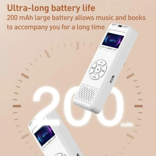 Lemestar Beyaz Bluetooth Mp3/mp4 Çalar - Ekranlı Müzik Dinleyici, Ses Kaydedici Ve Roman Dinletici Temel Paket