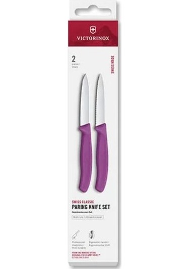 Victorinox 6.7695.2c1 Swiss Classic 2li Soyma Bıçağı Set, Mor Mor
