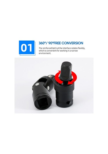 Geeksen 1/2 İnç Elektrikli Somun Kalemi Adaptörü 360 Dönüşlü Karbon Çelik Açık Açı Uygun