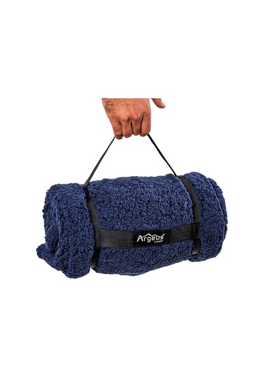 Peluş Polar Kamp Battaniyesi - Lacivert - Acil Durum Battaniye - Argeus Camp Çok Renkli