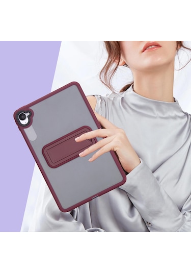 Xiaomi Pad Mini Kickstand Tpu + Pc Skin-touch Tablet Kılıfı - Şarap Kırmızısı Tablet Kılıfı