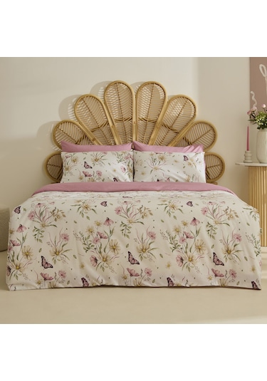 Sarah Anderson Butterflora Çift Kişilik Nevresim Takımı Somon SOMON