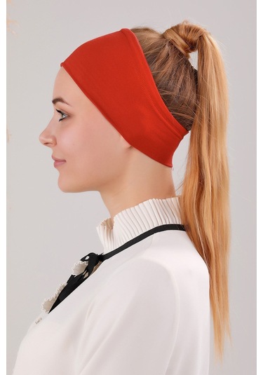 Sihirli Yapışkanlı Kaymayan Bandana Spor Bone Kiremit Kırmızısı Kiremit Kırmızısı Kiremit