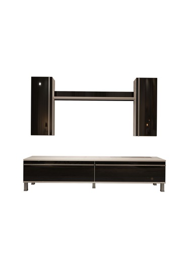 Decoraktiv Eko 7 Mdf Std Krom Ayaklı Tv Ünitesi Tv Sehpası Beyaz - Siyah