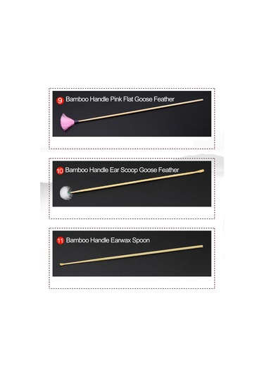 Vkemall 10 Parçalık Kulak Temizleme Seti - Gümüş İğneli Farklı Tüyler Ve Taşıma Kutusu