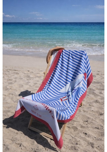 Kadife 100x180 Cm Desenli Modern Plaj Havlusu Baveno Desen002