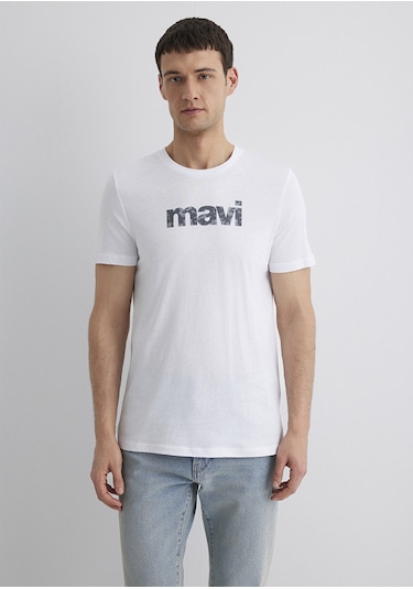 Mavi - Mavi Baskılı Beyaz Tişört 0611039-620 Beyaz