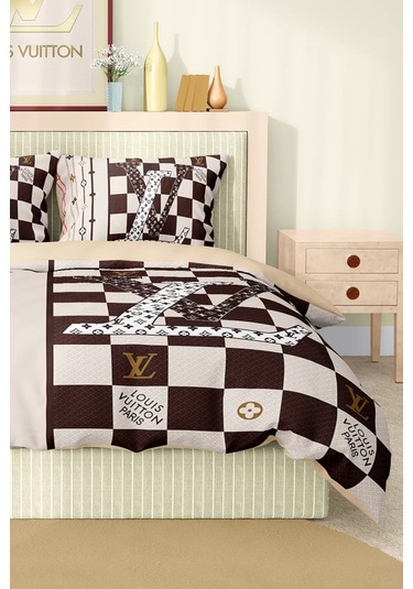 Marka Nevresim Takımı Çift Kişilik Pamuklu Saten Kumaş 6 Parça 3d Dijital Baskı Duvet Cover Set Model No:79 Renkli