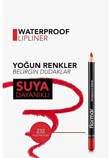 Flormar Dudak Kalemi - Waterproof Lipliner 232 Passionate Red 8690604127658