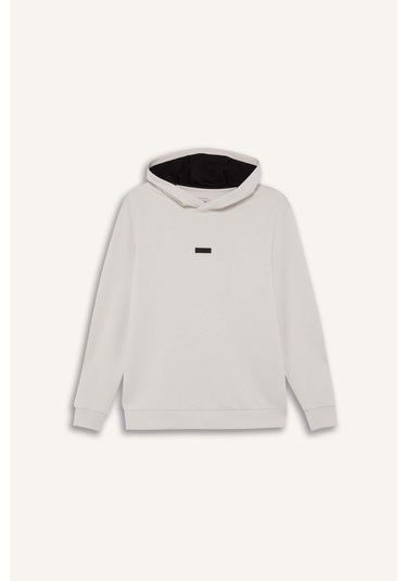 DeFactoFit Standart Fit Kapüşonlu Skuba Dalgıç Kumaş Sporcu Sweatshirt D7364AX25SPBG721