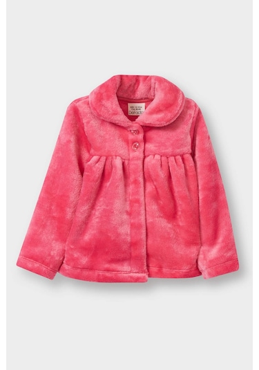 Defacto Kız Bebek Bebe Yaka Düğmeli Pelüş Hırka E8772a525aubr80 Pembe
