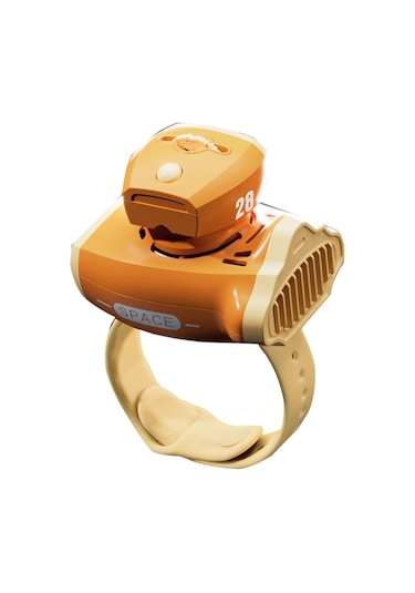 Cbtx Çocuk Uzay Gemisi Karikatürlü Fan Projeksiyon Bladeless Bilek Fanı Turuncu