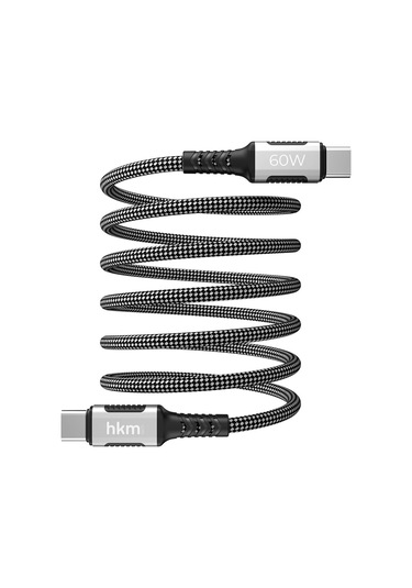 Dynamic 60W Hızlı Şarj Mıknatıslı Type-C To Type-C Şarj Ve Data Aktarım Kablosu 1 Metre Siyah