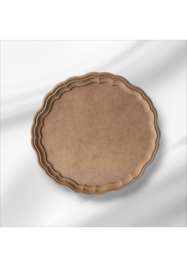 Ahşap-boyanabilir-yuvarlak-sunumluk Tepsi