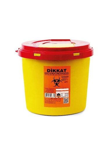 10 Adet Enfekte Atık Kutusu 3.5 Lt. + Tıbbi Atık Torbası 2 Adet