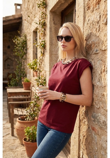 Lela Bayan T Shirt 5864019 Bordo Bordo