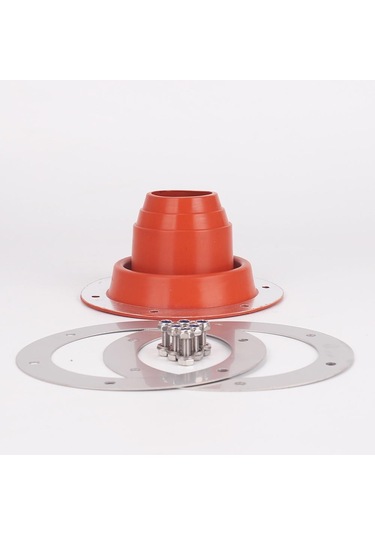 Çadır İçin Soba Jakı Kiti Esnek Çatı Silikon Metal Çatı Borusu Yanıp Sönen Yüksek Sıcaklık Kırmızı